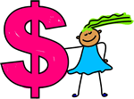 Variety girl with Dollar Sign