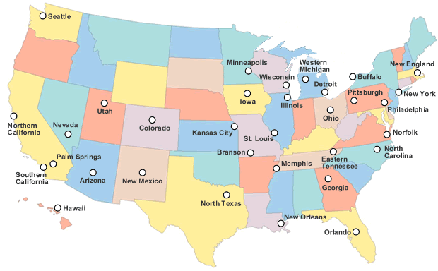 Map of U.S. Variety Locations