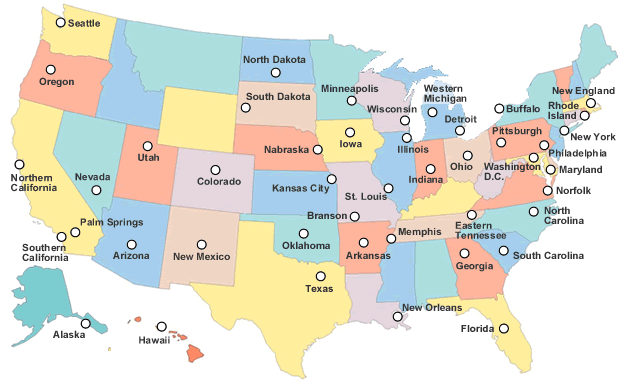 Map of U.S. Variety Locations